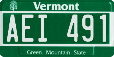 VT license plate AEI491