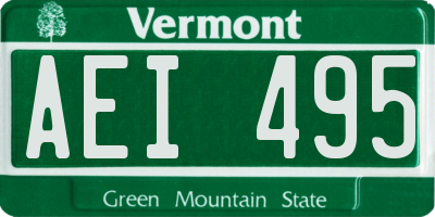 VT license plate AEI495