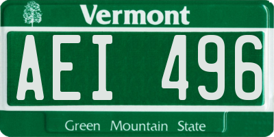VT license plate AEI496