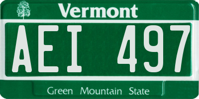 VT license plate AEI497
