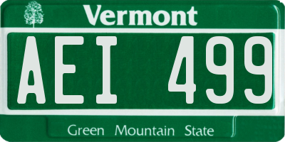 VT license plate AEI499