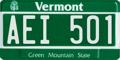 VT license plate AEI501