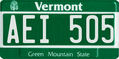 VT license plate AEI505