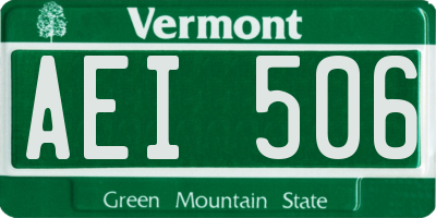 VT license plate AEI506