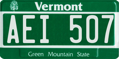 VT license plate AEI507