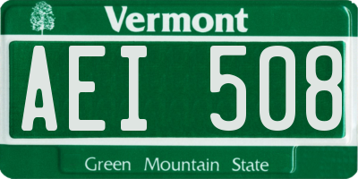 VT license plate AEI508