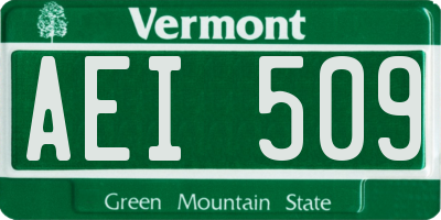 VT license plate AEI509
