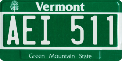 VT license plate AEI511