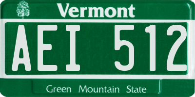 VT license plate AEI512