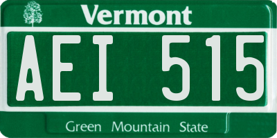 VT license plate AEI515