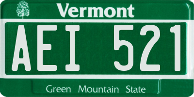 VT license plate AEI521