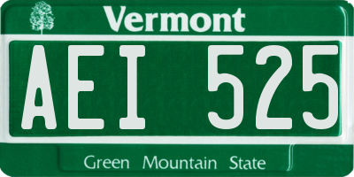 VT license plate AEI525