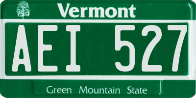VT license plate AEI527