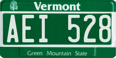 VT license plate AEI528