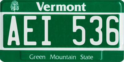 VT license plate AEI536