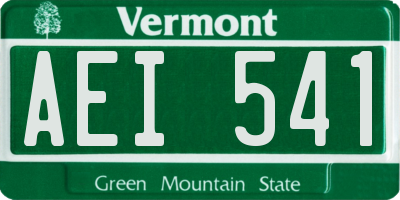 VT license plate AEI541