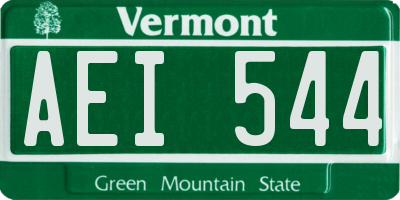 VT license plate AEI544
