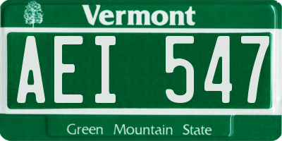VT license plate AEI547