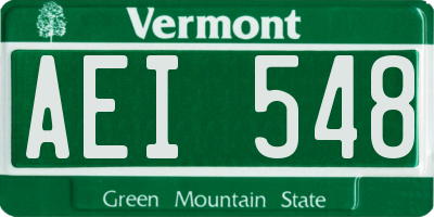 VT license plate AEI548