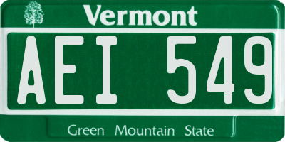 VT license plate AEI549