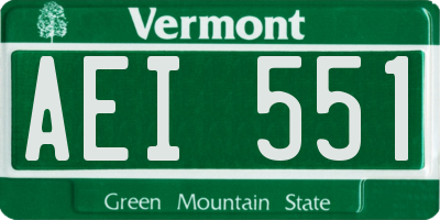 VT license plate AEI551