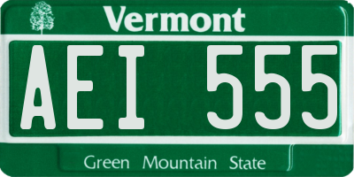 VT license plate AEI555