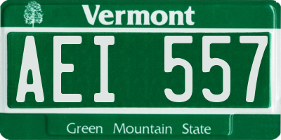 VT license plate AEI557