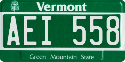 VT license plate AEI558