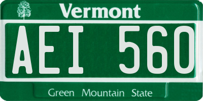 VT license plate AEI560