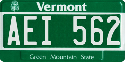VT license plate AEI562