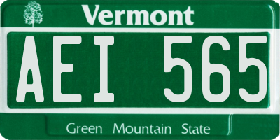 VT license plate AEI565
