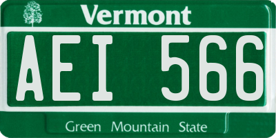 VT license plate AEI566