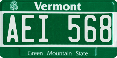 VT license plate AEI568