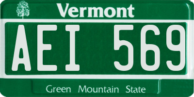 VT license plate AEI569