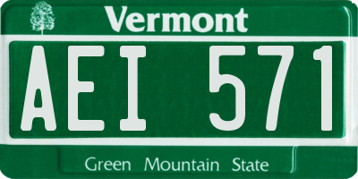 VT license plate AEI571
