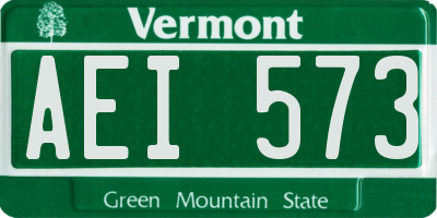 VT license plate AEI573