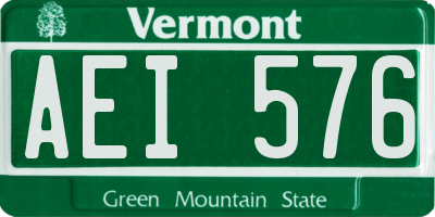 VT license plate AEI576