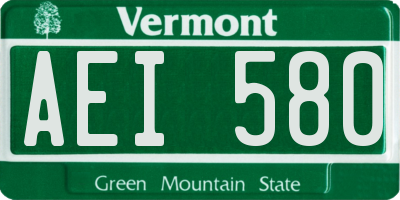 VT license plate AEI580