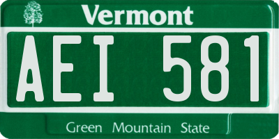 VT license plate AEI581