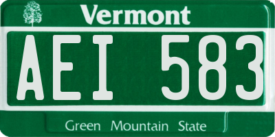 VT license plate AEI583
