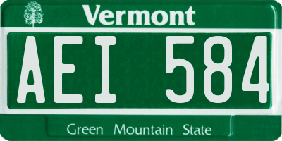 VT license plate AEI584