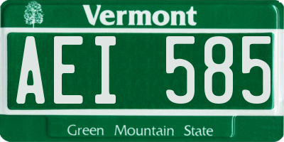 VT license plate AEI585