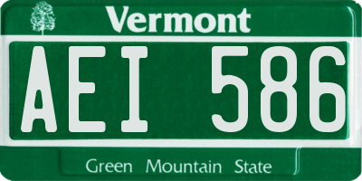 VT license plate AEI586