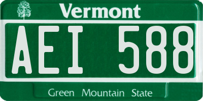 VT license plate AEI588