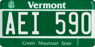 VT license plate AEI590