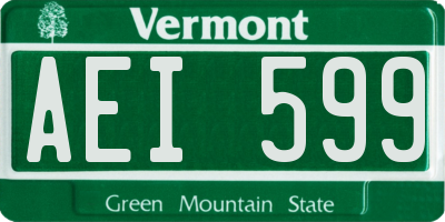 VT license plate AEI599