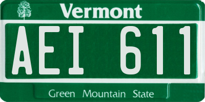 VT license plate AEI611