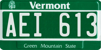 VT license plate AEI613