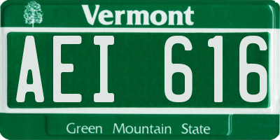 VT license plate AEI616