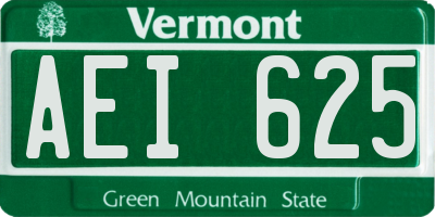 VT license plate AEI625